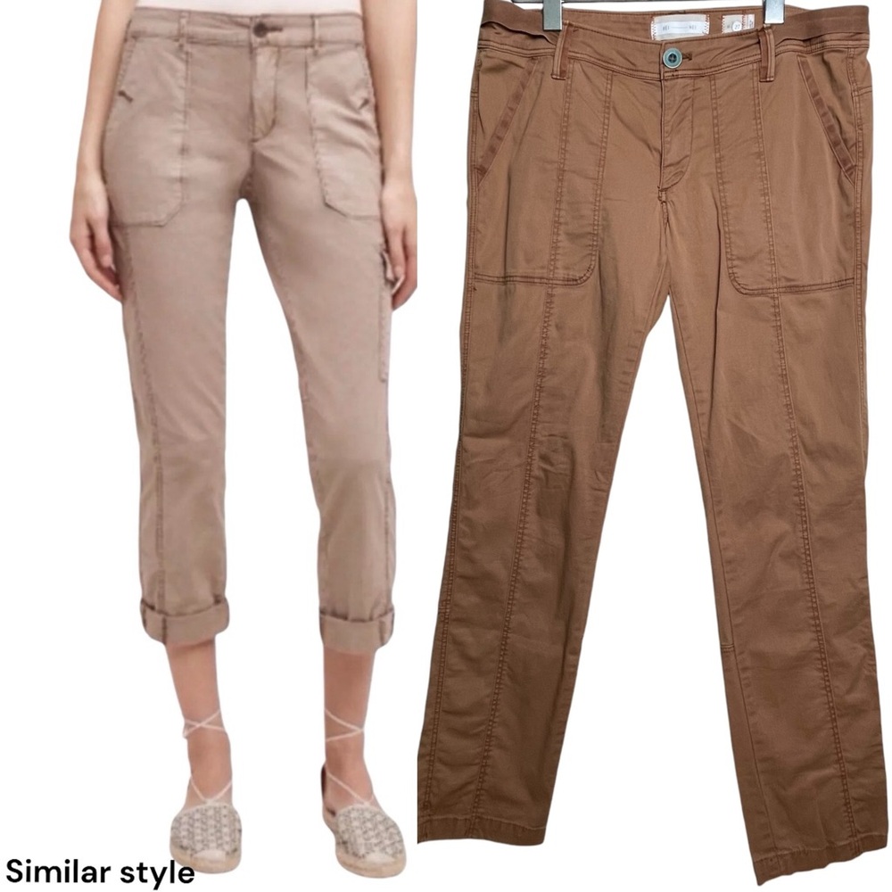 Anthropologie Hei Hei Worth The Wait Rust Skinny Cropped Pants Patch Pocket 27